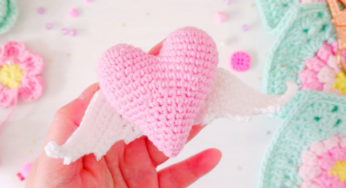 Amigurumi: Corazon con Alas a crochet paso a paso para San Valentín